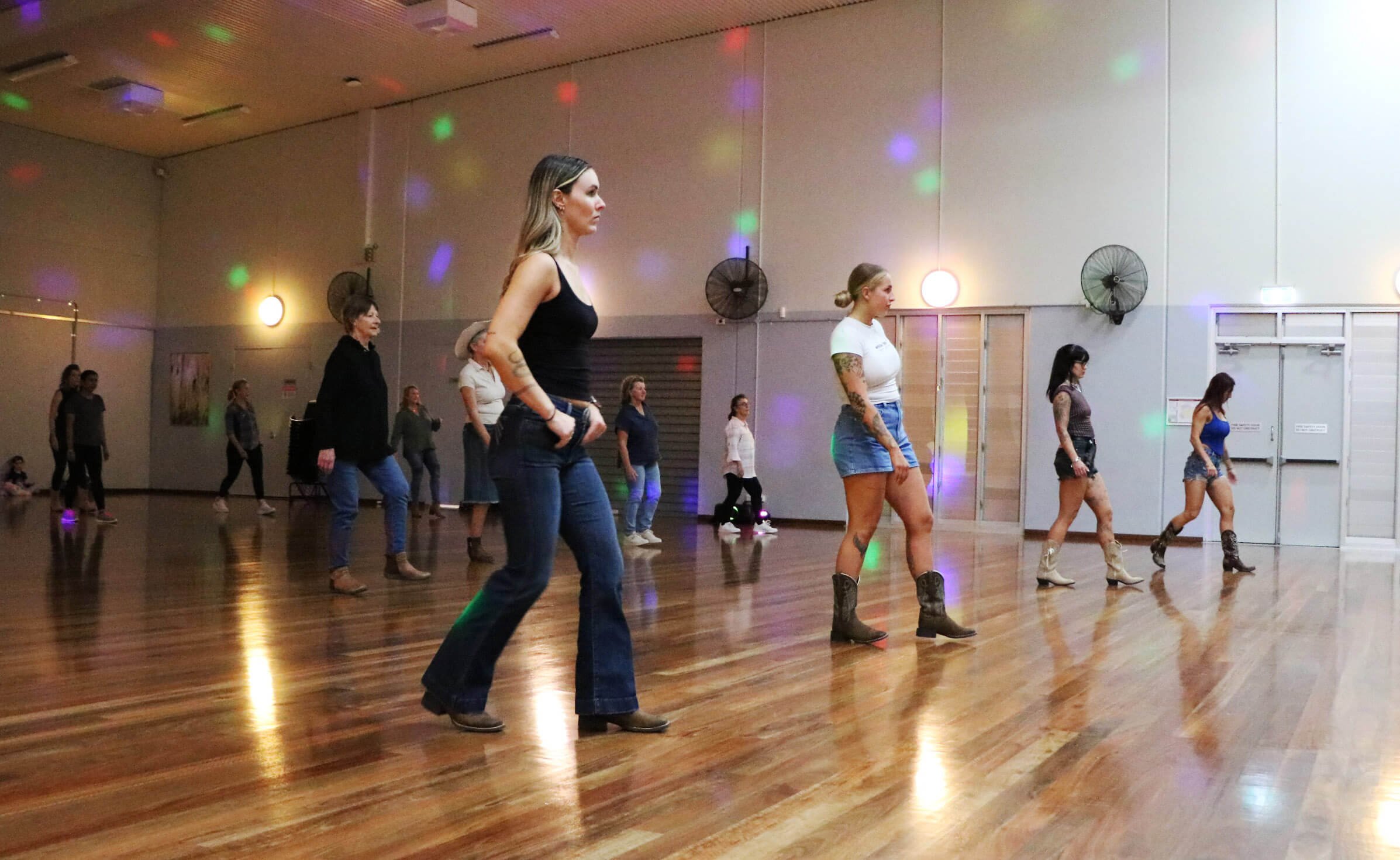 Neon boots dancing